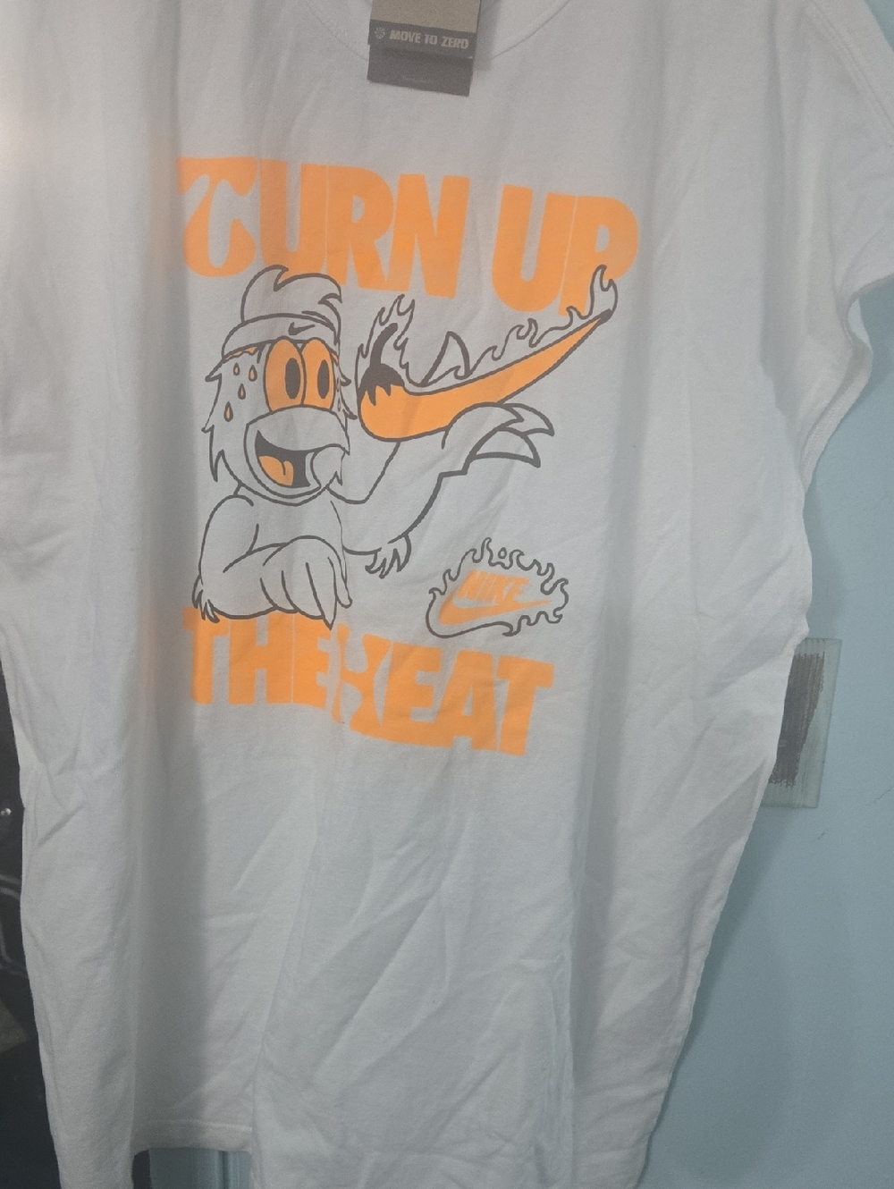 Nike White Oversized Fit Tee with Gray Print